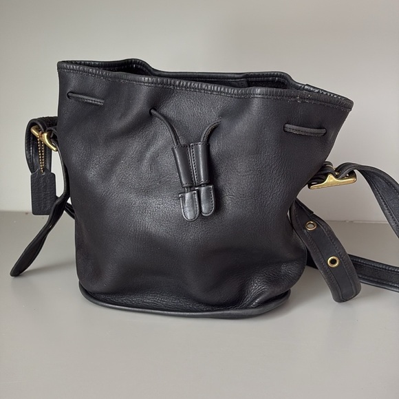 Vintage Coach 9952 Lulu's Legacy Drawstring Crossbody Bucket Bag Black - Picture 4 of 15